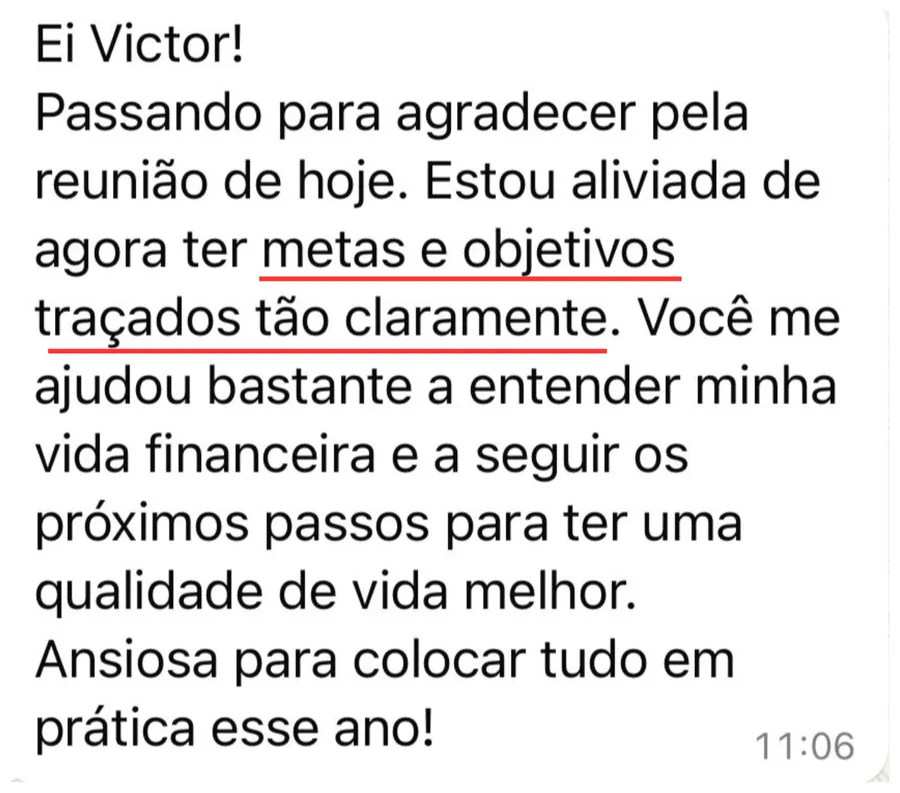 Depoimento: metas e objetivos traçados