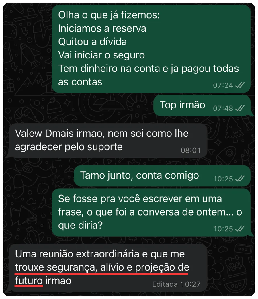 Depoimento: segurança e alívio após a sessão
